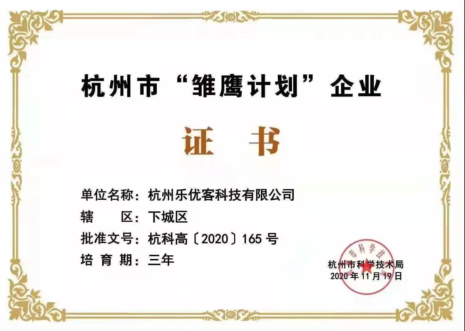 雏鹰计划证书