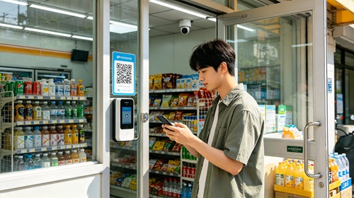 顾客扫码或刷脸进入无人店